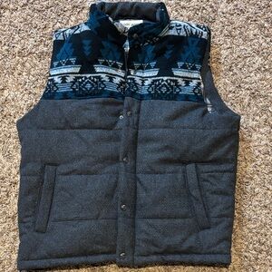 Gray and Blue Patterned Vest